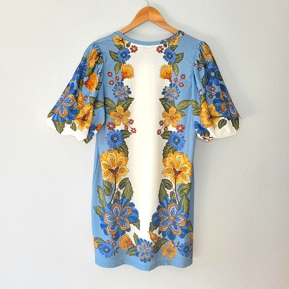 Farm Rio NWT Vestido T-shirt Bufan Mini Dress sz P (Small) Floral 100% Cotton - Picture 5 of 14